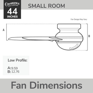 44-Inch Flush Mount Ceiling Fan with LED Light