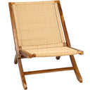 Teak Rattan Foldable Lounge Chair
