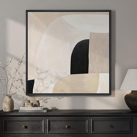 Framed Square Abstract Wall Art 24x24 Inch