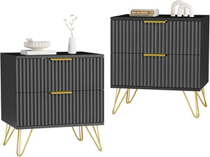 Modern Nightstand Set of 2 with Drawers
