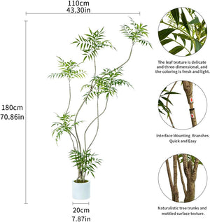 Tall Artificial Mahonia Tree – Indoor Fake Potted Plant