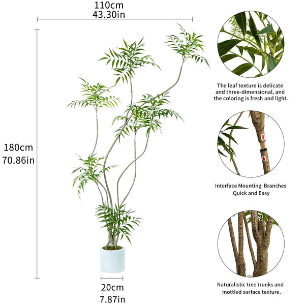 Tall Artificial Mahonia Tree – Indoor Fake Potted Plant