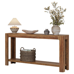 63-Inch 2-Tier Farmhouse Console Table