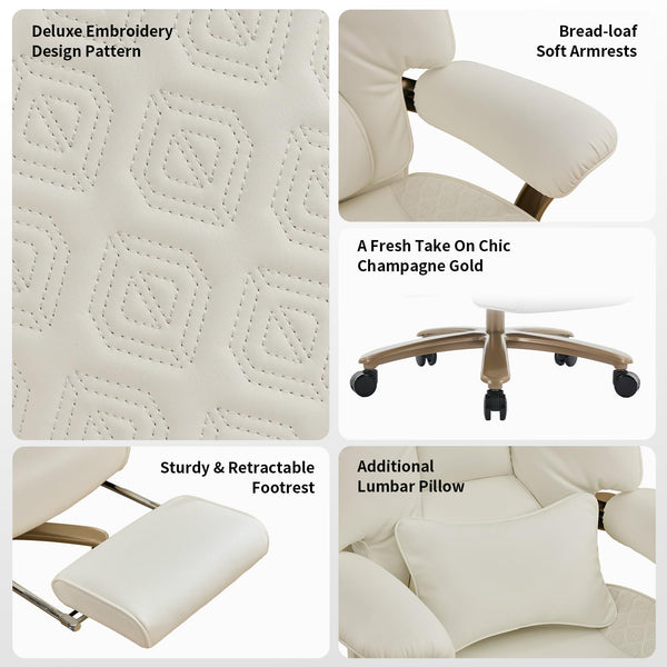 Big & Tall Reclining Executive Office Chair with Footrest