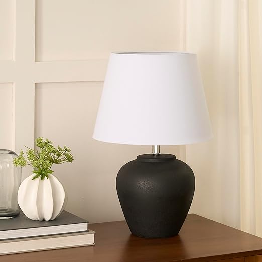 20-Inch Two-Tone Glossy Ceramic Table Lamp