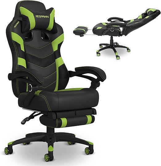 Ergonomic Gaming Chair with Footrest & Lumbar Support