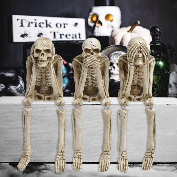 No-Evil Skeleton Figurines Set of 3
