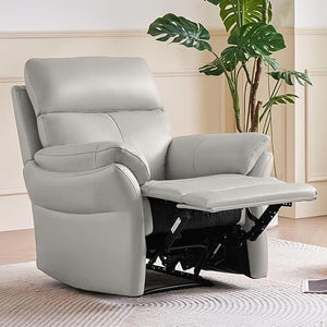 Genuine Leather Recliner Chair – Oversized Ergonomic Lazy Boy with Footrest