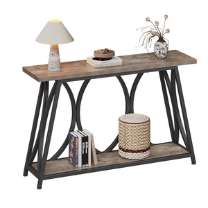 47-Inch Industrial Console Table with Shelves
