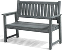ACUEL Outdoor Bench, 2-Person Garden Bench, Poly Lumber Patio Bench for Outdoors, Porch, and Park (Brown)