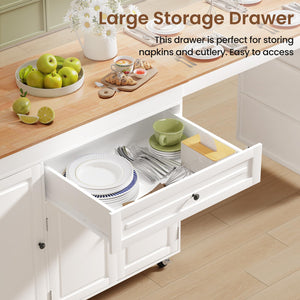Expandable Kitchen Island on Wheels with Storage