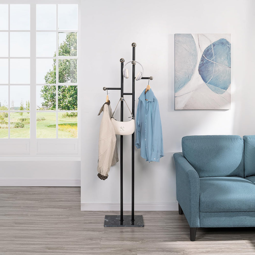 Freestanding Coat Rack with Marble Base