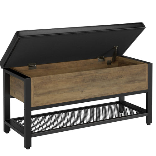 Storage Bench with Flip-Open Lid & Padded Seat