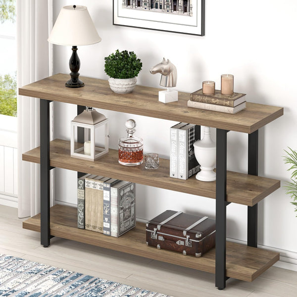 3-Tier Console Table with Storage Shelves