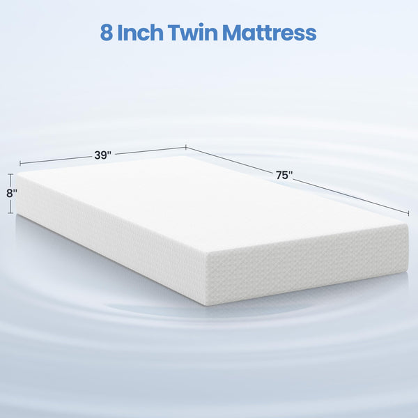 Gel Memory Foam Mattress | Green Tea Infused | CertiPUR-US | Twin, Full, Queen