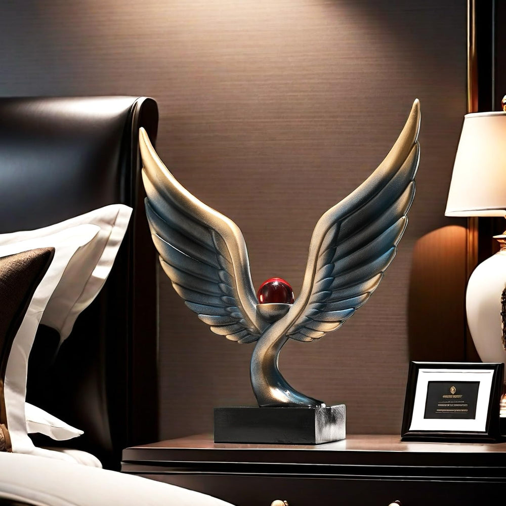 Abstract Eagle Crystal Ball Sculpture