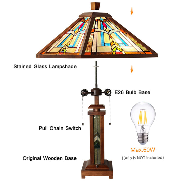 Stained Glass Tiffany Style Table Lamp – Triangle Mission