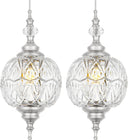 G9 Pendant Light Set of 2 – Glass Shade Adjustable Hanging Light