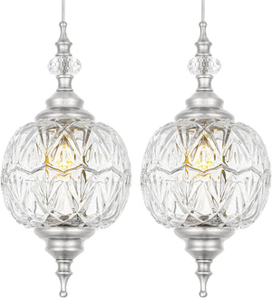 G9 Pendant Light Set of 2 – Glass Shade Adjustable Hanging Light