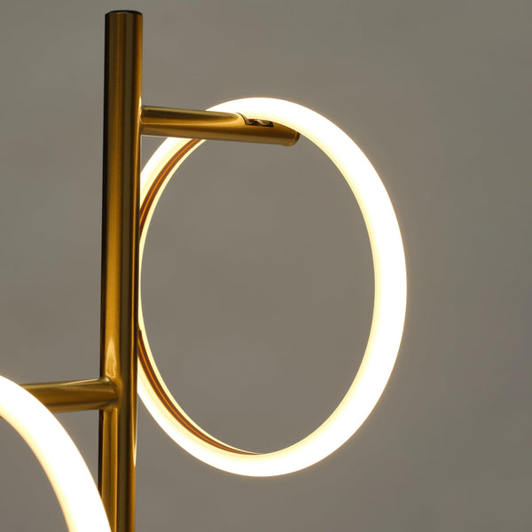 Saturn LED Table Lamp with 2 Ring Lights - Brass