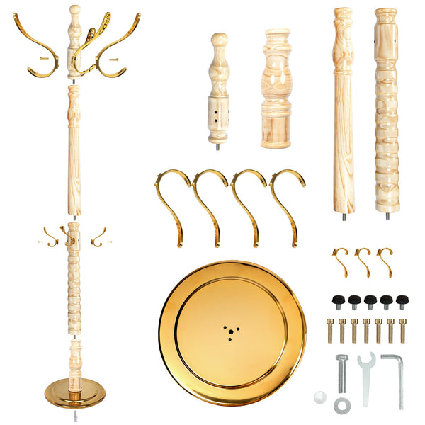 Vintage Coat Rack with 14 Hooks