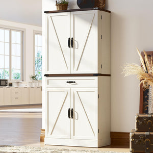 71" Tall Farmhouse Kitchen Pantry Cabinet