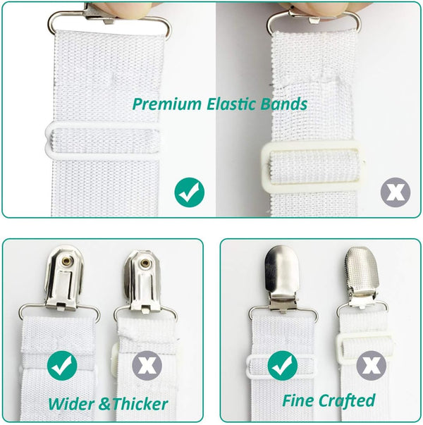 Triangle Bed Sheet Fasteners Adjustable Elastic Mattress Straps Clips