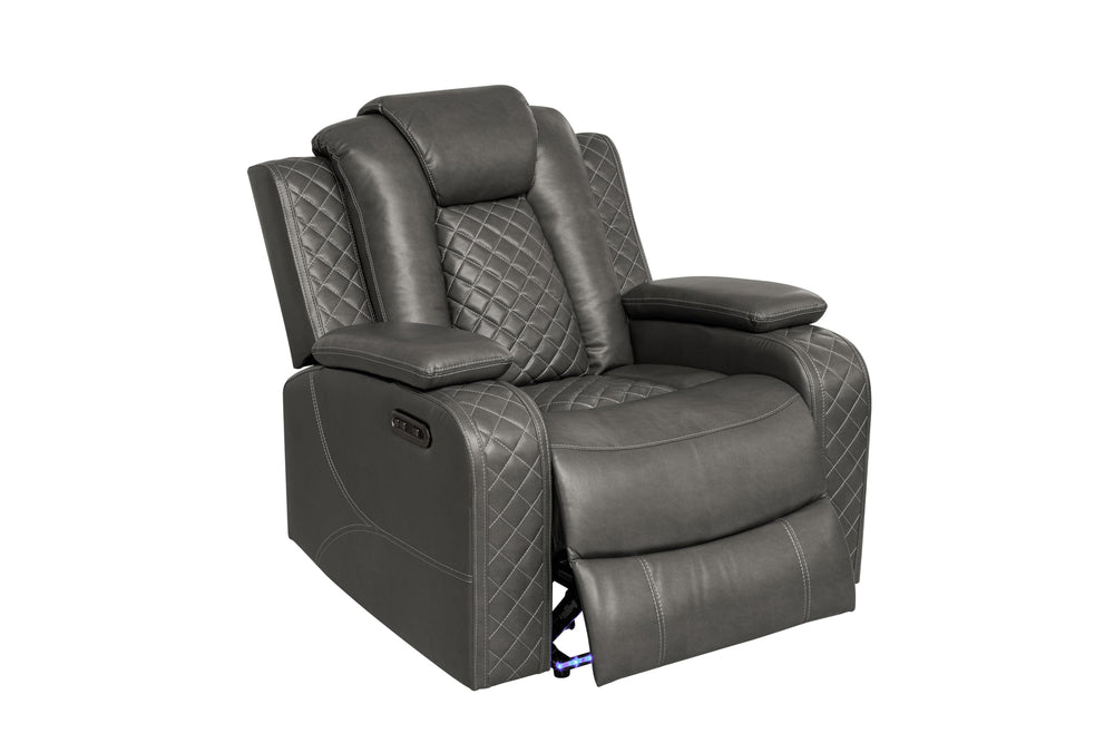 3-Piece Power Recliner Sofa Set with LED & Wireless Charging