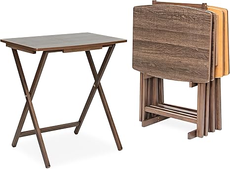 5-Pack XL Folding Tray Tables for Living Room, Kitchen & Small Spaces