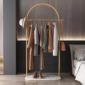 N-Shaped Coat Rack with Marble Base & 2 Hooks
