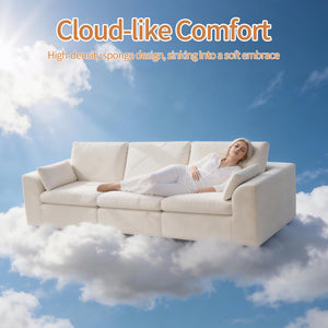 108" Modular Sectional Cloud Couch with Ottoman