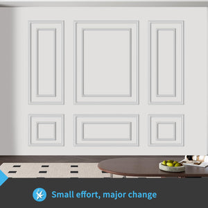 Bilinear Frame Wall Molding Set – 6 Frames, Glue-On, Polystyrene
