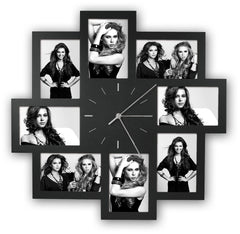 Multi Aperture Photo Frame Clock for 8 Photos – 20.5" Square
