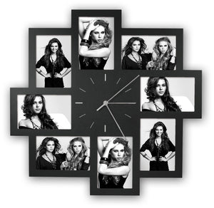 Multi Aperture Photo Frame Clock for 8 Photos – 20.5" Square