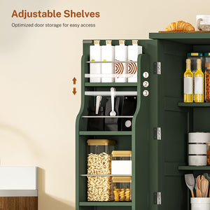 51" H Pantry Cabinet with 4 Doors & 6 Door Shelves