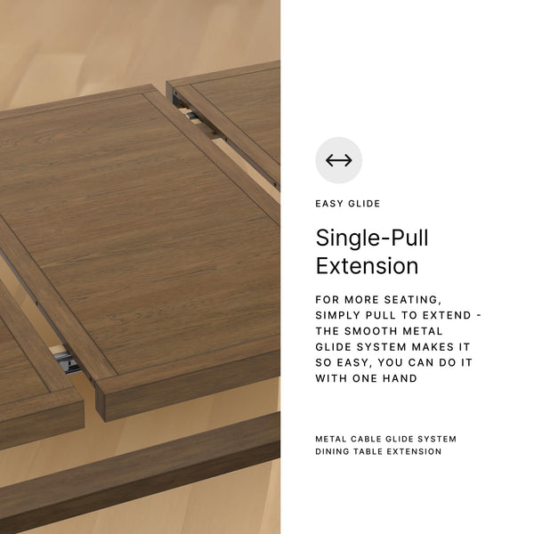 Farmhouse Dining Extension Table with Removable Center Leaf