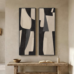 Abstract Vertical Wall Art Set of 2 – Framed Canvas Prints