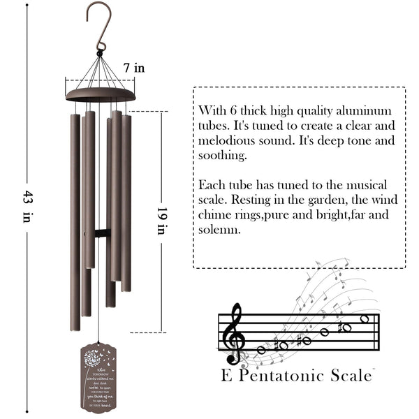 Large Outdoor Wind Chimes – Deep Tone Memorial Wind Chimes for Garden, Yard & Patio