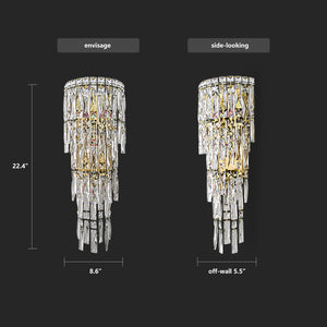 Crystal Wall Sconce Light Fixture – 3-Tier E12 Dimmable Indoor Wall Lamp