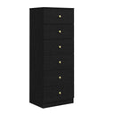 6-Drawer Vertical Dresser with Gold Handles