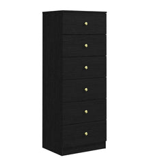 6-Drawer Vertical Dresser with Gold Handles