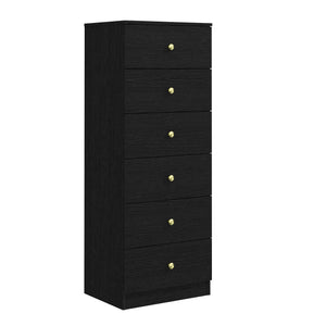 6-Drawer Vertical Dresser with Gold Handles