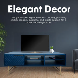 Modern Coffee Table with Storage – Navy Blue