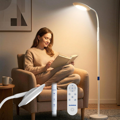 Full Spectrum LED Floor Lamp, 67" Tall, 48,000 Lux, Dimmable with Remote