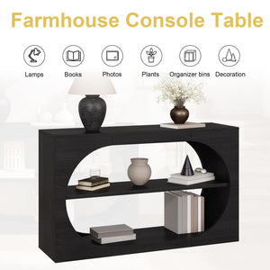 3-Tier Console Table with Storage Shelves