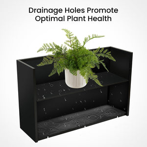 Heavy Duty Steel Raised Planter Box with Adjustable Shelf