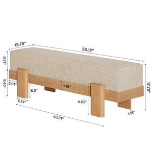 55-Inch Upholstered Entryway Bench