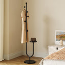 Metal Coat Rack with Marble Base & Storage Tray