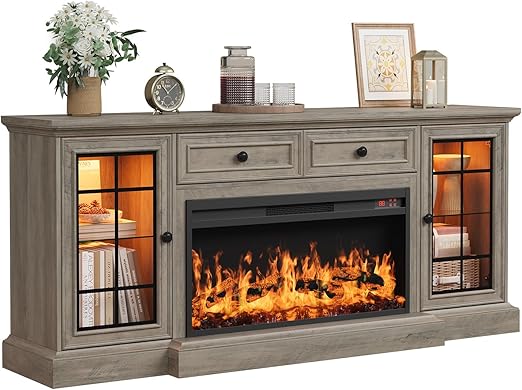 70" Fireplace TV Stand with 36" Electric Fireplace