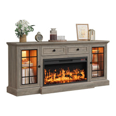 Fireplace TV Stand with Electric Fireplace, 70" Entertainment Center